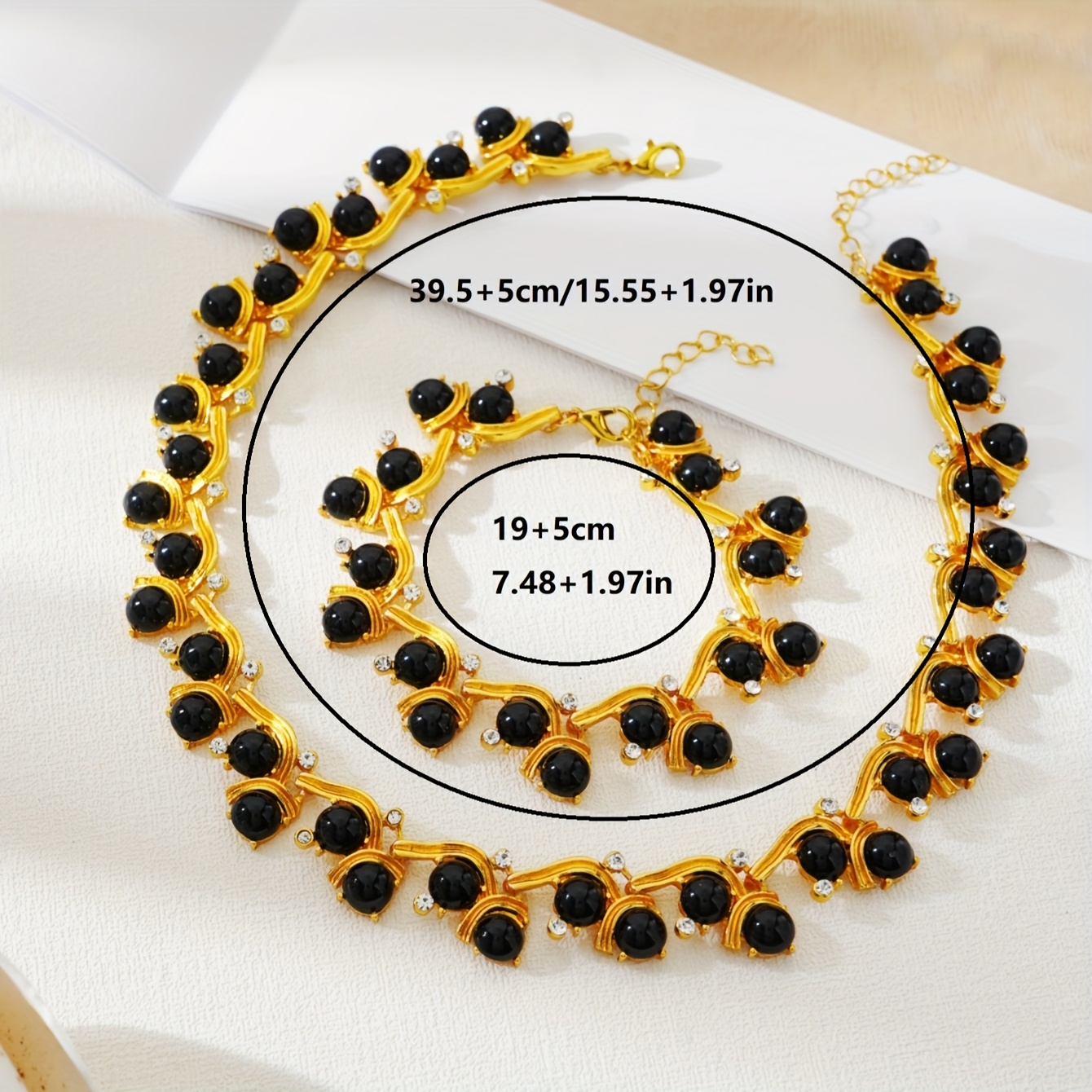 Women's Retro Style Necklace Set with Beads & Crystals
